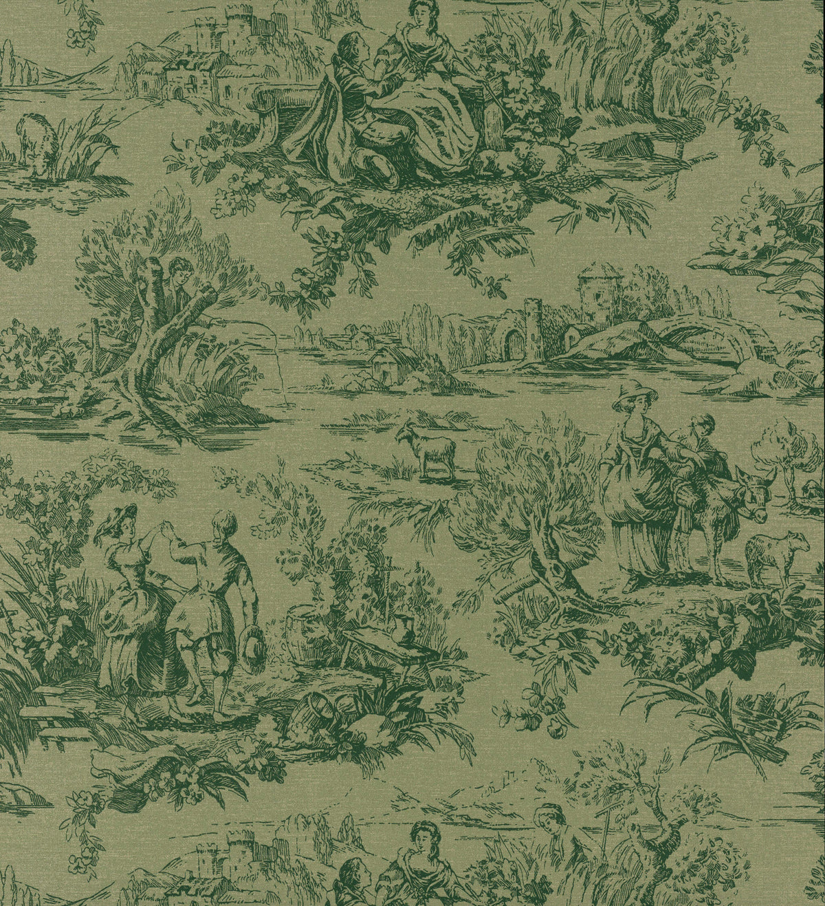 Lovers' Toile - Dark Brunswick Green