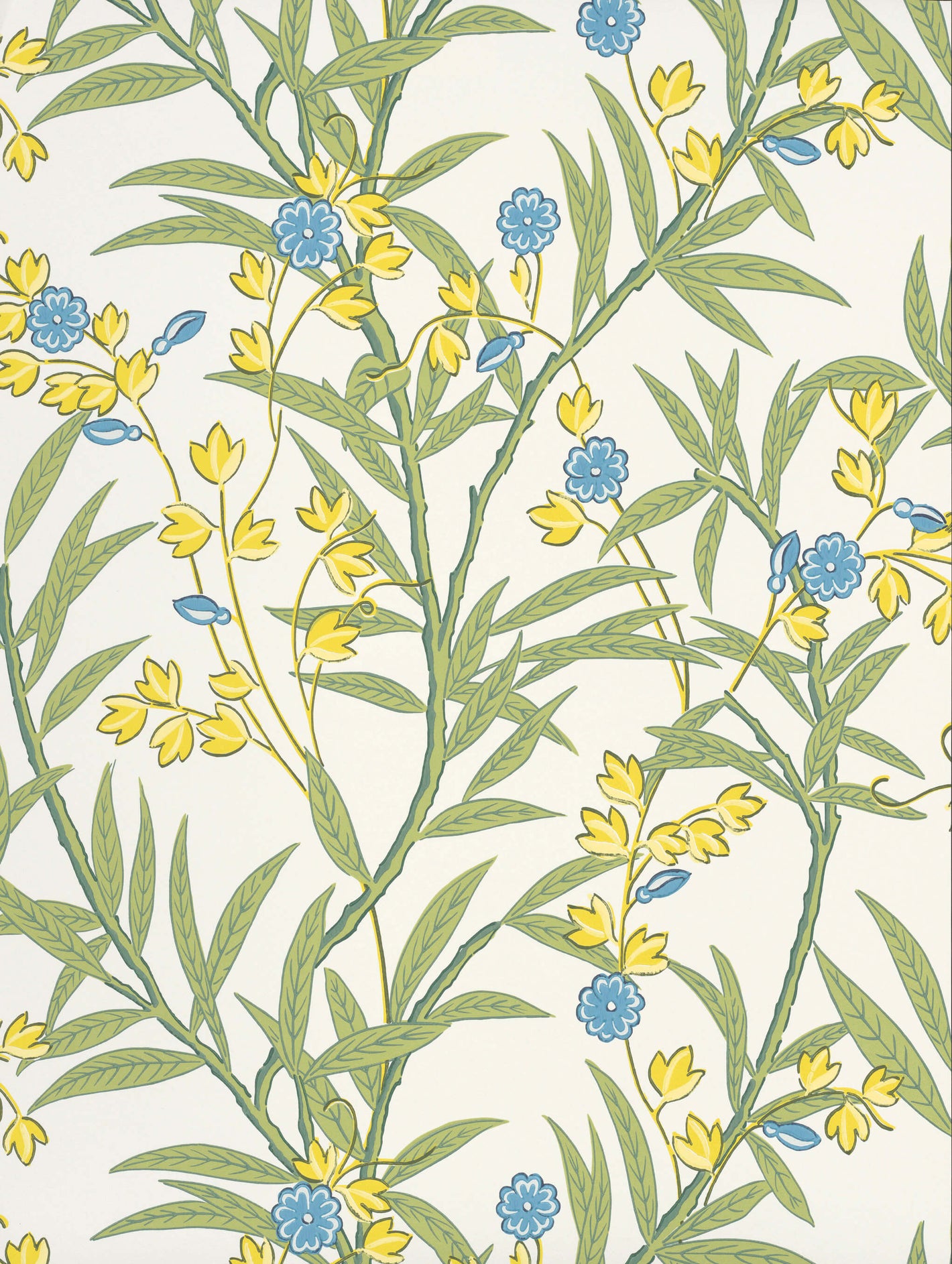 Bamboo Floral - Blue Verditer